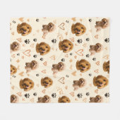 Custom Dog Photo Blanket with Hearts Fleecedecke (Vorderseite (Horizontal))