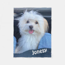 Custom Dog Photo Blanket with Pet's Name 