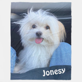 Custom Dog Photo Blanket with Pet's Name  Fleecedecke