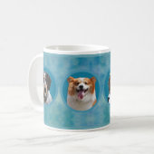 Custom Dog Photo Collage I Blue Watercolor Pet Kaffeetasse (Vorderseite Links)