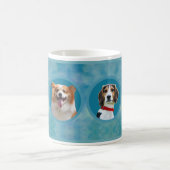 Custom Dog Photo Collage I Blue Watercolor Pet Kaffeetasse (Mittel)