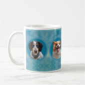 Custom Dog Photo Collage I Blue Watercolor Pet Kaffeetasse (Links)