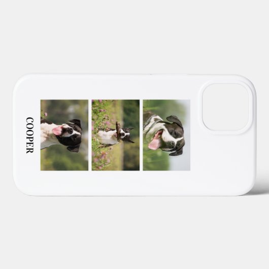 Custom Dog Photo Collage Monogram Personalized Case-Mate iPhone Hülle (Rückseite (Horizontal))