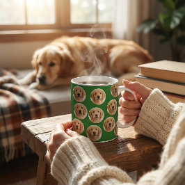 Custom Dog Photo | Cute Personalized Green Kaffeetasse