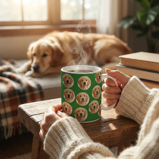 Custom Dog Photo | Cute Personalized Green Kaffeetasse