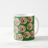 Custom Dog Photo | Cute Personalized Green Kaffeetasse (VorderseiteRechts)