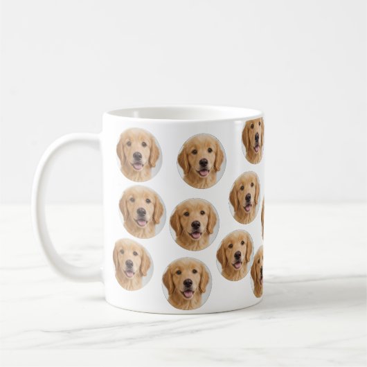 Custom Dog Photo | Cute Personalized white Kaffeetasse (Links)