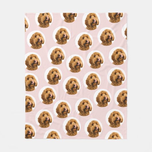 Custom Dog Photo | Cute Pink Pet Fleecedecke (Vorderseite)