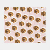 Custom Dog Photo | Cute Pink Pet Fleecedecke (Vorderseite (Horizontal))