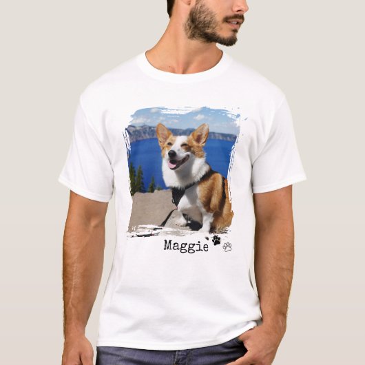 Custom Dog Photo Front and LOVE Back Print T-Shirt (Vorderseite)
