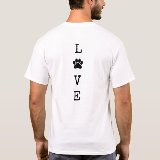Custom Dog Photo Front and LOVE Back Print T-Shirt (Rückseite)