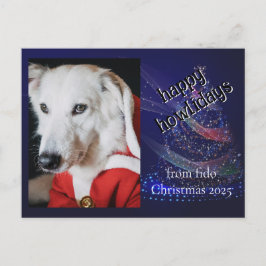 Custom Dog Photo Funny Holiday Postcard Feiertagspostkarte