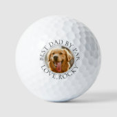 Custom Dog Photo Golf Ball – Best Dad By Par (Vorderseite)