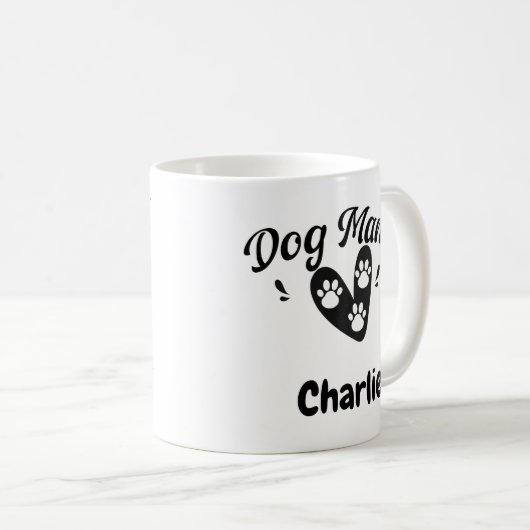 Custom Dog Photo Name Heart Dog Mom Mug Pet Lover Kaffeetasse (VorderseiteRechts)