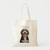 Custom Dog Photo & Name Personalized Doodle Mom Tragetasche (Vorne)