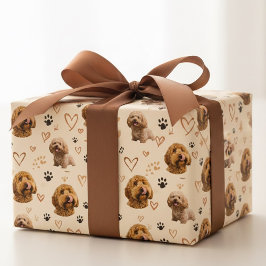Custom Dog Photo – Neutral Valentine Geschenkpapier