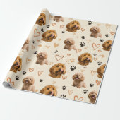 Custom Dog Photo  – Neutral Valentine Geschenkpapier (Ungerollt)