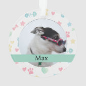 Custom Dog Photo Ornament (Rückseite)