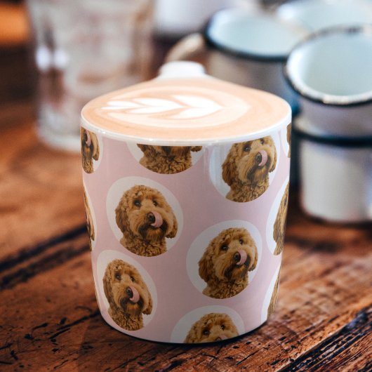 Custom Dog Photo Pattern– Cute Valentine Pet  Espressotasse
