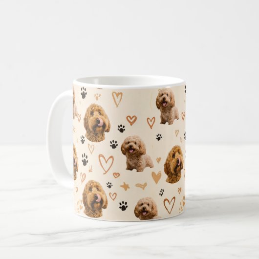 Custom Dog Photo Pattern  Kaffeetasse (Vorderseite Links)