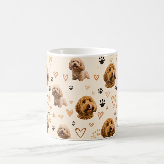 Custom Dog Photo Pattern  Kaffeetasse (Mittel)