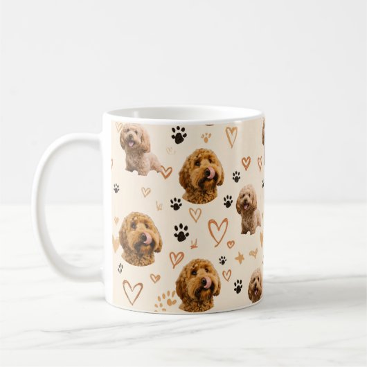Custom Dog Photo Pattern  Kaffeetasse (Links)