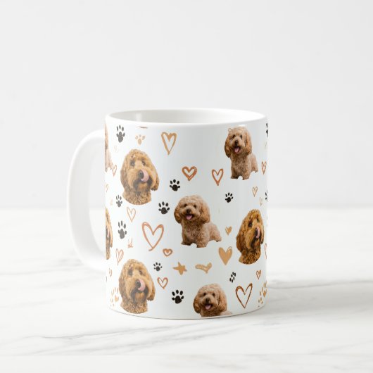 Custom Dog Photo Pattern Kaffeetasse (Vorderseite Links)