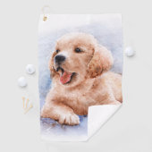 Custom Dog Photo Pet Cute Golfer Golfhandtuch (Insitu)