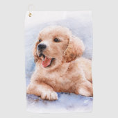 Custom Dog Photo Pet Cute Golfer  Golfhandtuch (Vorderseite)
