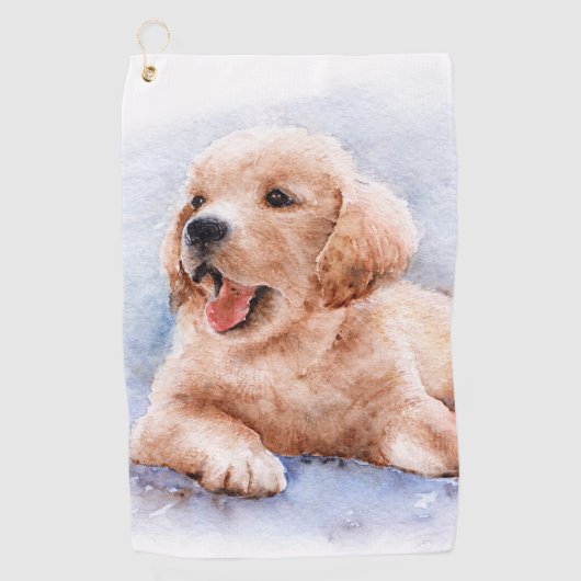 Custom Dog Photo Pet Cute Golfer  Golfhandtuch (Vorderseite)