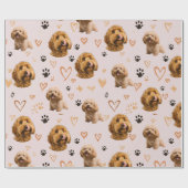 Custom Dog Photo Pink – Valentine’s Day  Geschenkpapier (Flach)