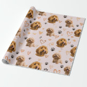 Custom Dog Photo Pink – Valentine’s Day  Geschenkpapier (Ungerollt)