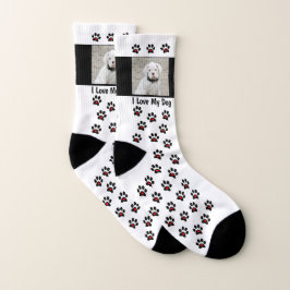 Custom Dog Photo Socks - I Love My Dog Socken