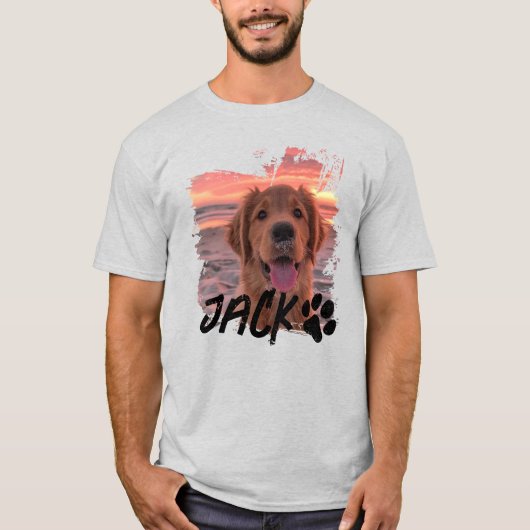 Custom Dog Photo T-Shirt – Personalized Pet Name T (Vorderseite)
