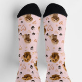 Custom Dog Photo Valentine Cute Pet Lover Socken (Oben)