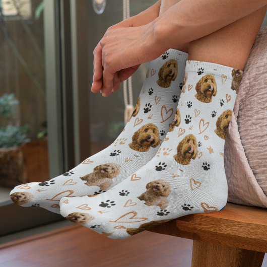 Custom Dog Photo – Valentine Gift for Dog Lover Socken