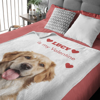 Custom Dog Photo Valentine's Day Blanket Fleecedecke