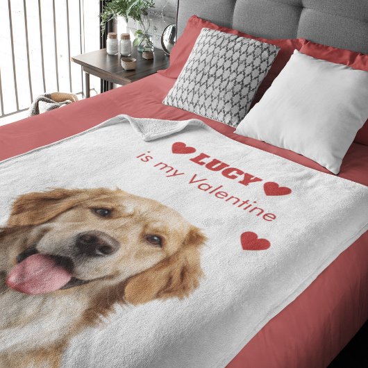 Custom Dog Photo Valentine's Day Blanket Fleecedecke