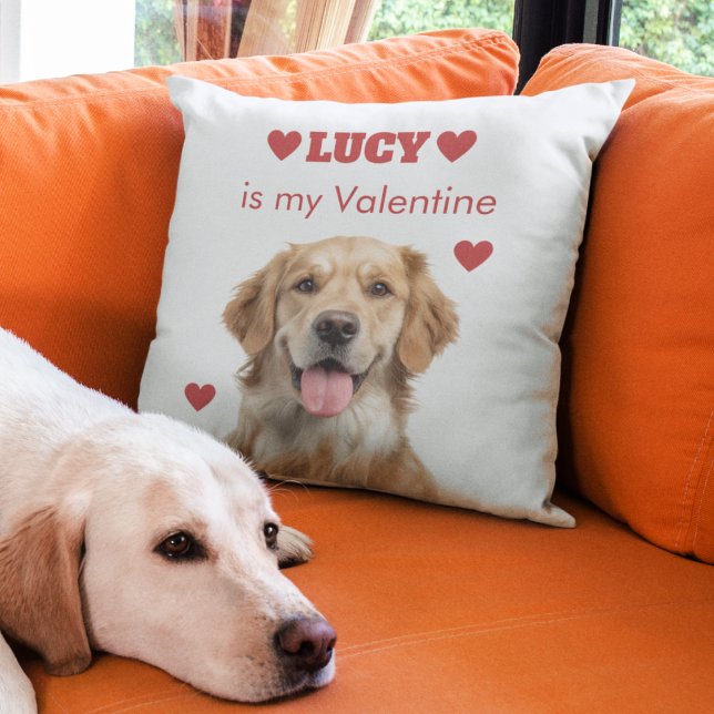 Custom Dog Photo Valentine's Day Pillow Kissen (Von Creator hochgeladen)