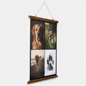Custom Dog Photos Collage Paw Print Personalized Wandteppich Mit Holzrahmen (Gewinkelt)