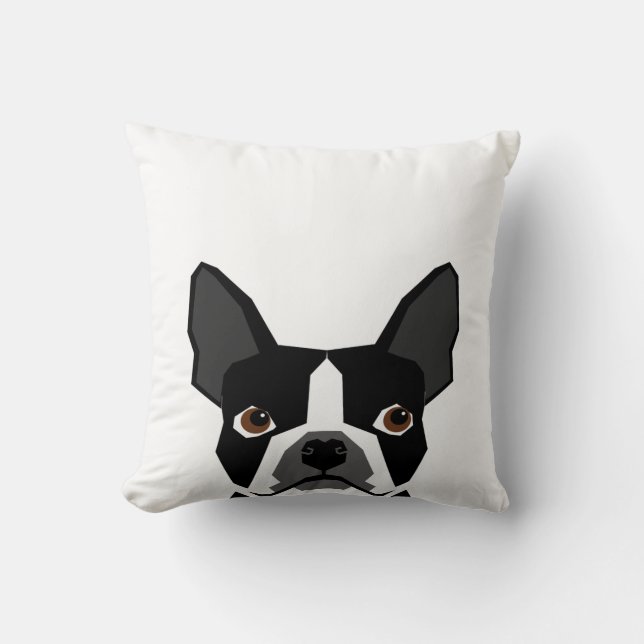 Custom Dog Pillow Boston Terrier Pet individuell a Kissen (Vorderseite)