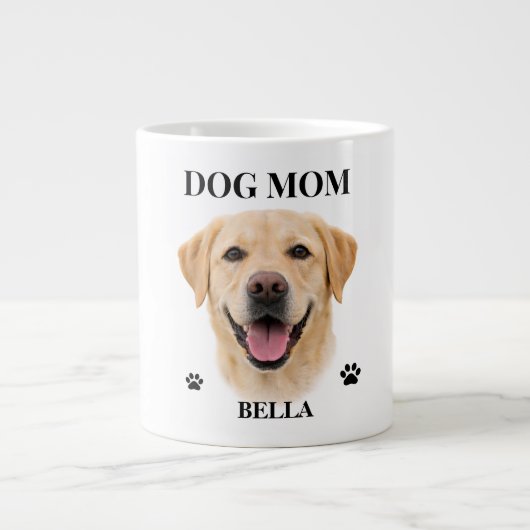 Custom Dog Portrait Gift for Her | Personalized Jumbo-Tasse (Vorderseite)