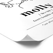 Custom Dog Portrait Golden Retriever Line Art Poster (Ecke)