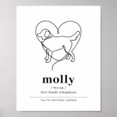 Custom Dog Portrait Golden Retriever Line Art Poster (Vorne)