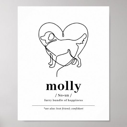 Custom Dog Portrait Golden Retriever Line Art Poster (Vorne)