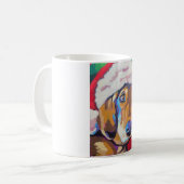 Custom Dog Portrait Painting- Holiday Dog Gift Kaffeetasse (Vorderseite Links)