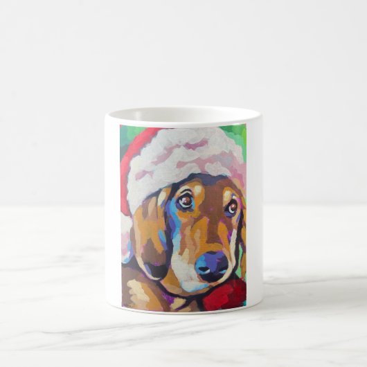 Custom Dog Portrait Painting- Holiday Dog Gift Kaffeetasse (Mittel)