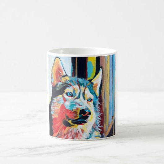 Custom Dog Portrait Painting - Husky Lover Gift Kaffeetasse (Mittel)