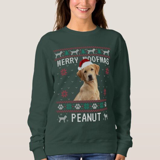 Custom Dog Ugly Christmas Sweatshirt with Photo (Vorderseite)