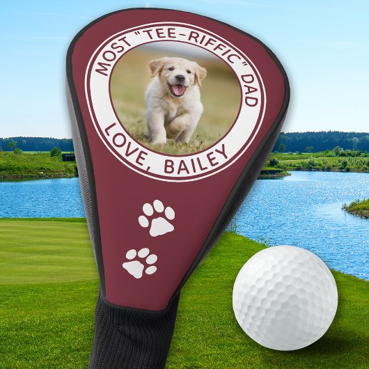 Custom Dog Vater Best Red Foto Golf Headcover